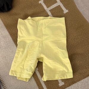 Aritzia Yellow High-Waist Bike Shorts